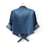 Women’s Y2K Cropped Halter Denim Jacket