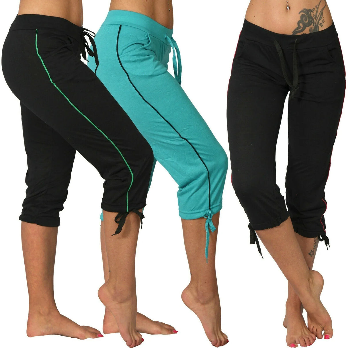 Women Pocket Mid-Rise Cropped Leggings