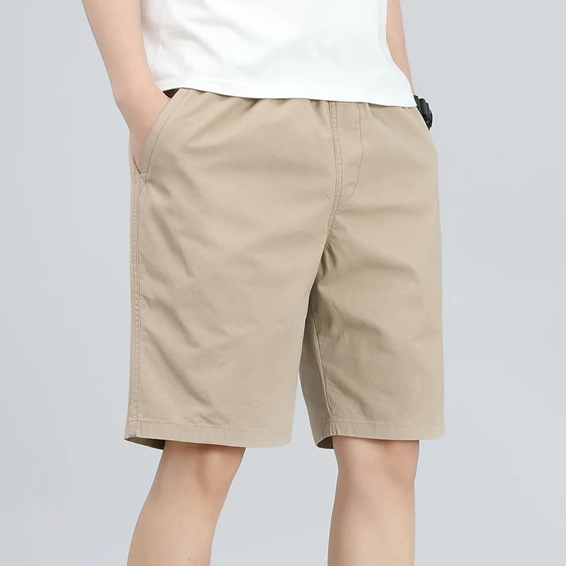 Plus Size Men's Cotton Knee Shorts – Summer Casual