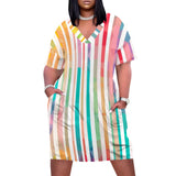 Women Sunflower V-Neck Beach Dress