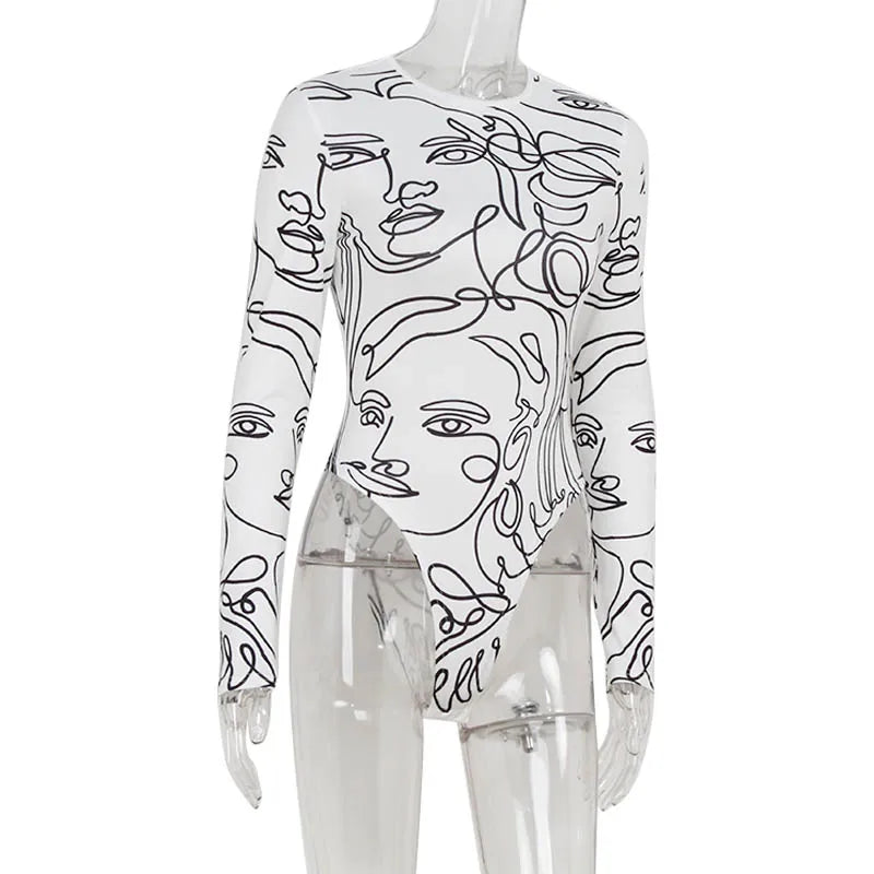 Elegant Skinny Bodysuit Women – Slim Long Sleeve