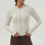 Women Slim Fit Hooded Fitness Jacket