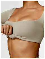 Women's Long Sleeve Yoga Shirt – Gym Push-Up Fitness Top