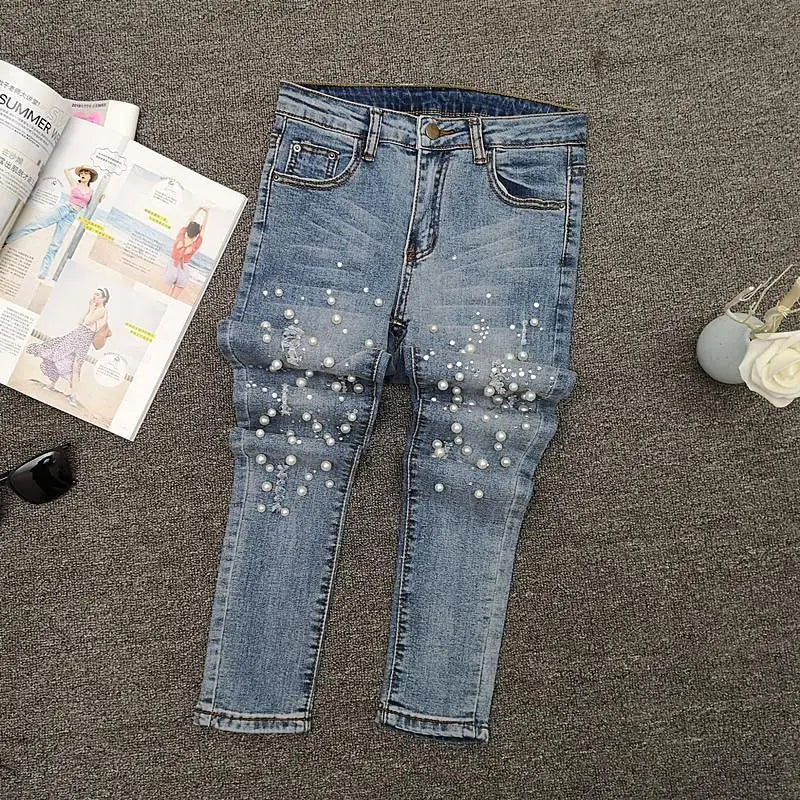 Nailed Bead Women's Skinny Jeans
