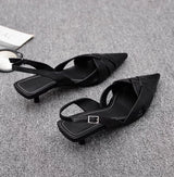 Woven Pointed Toe Heels – Elegant Sandals