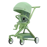 Lightweight Baby Travel Stroller Mini ELF 2 in green, foldable design for ages 0-2, supports load over 20KG.