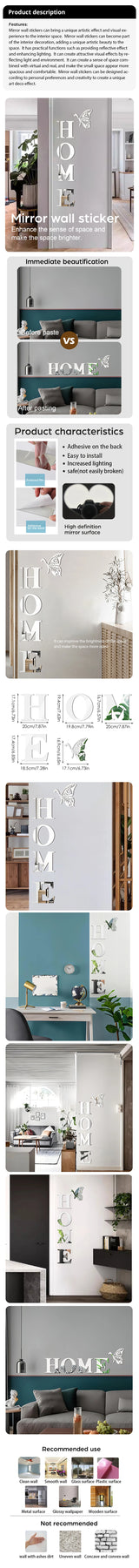Mirror Wall Sticker Home
