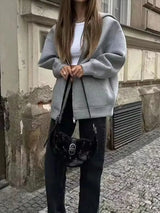 Women's Oversized Zip Hoodie Jacket