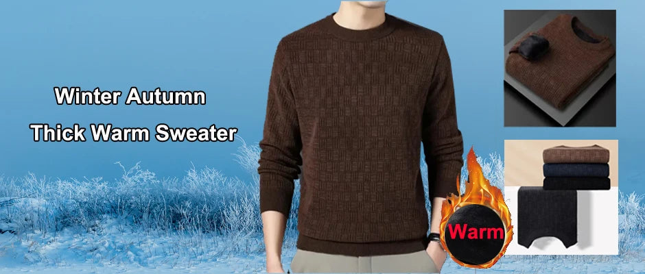 Men's Mink Cashmere O-Neck Sweater