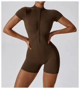 Women Summer Zipper Yoga Jumpsuit