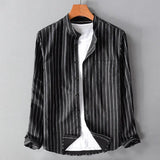 Men's Plus Size Striped Cotton Shirt – 4XL 5XL