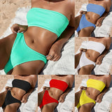 Textured High Cut Bikini