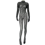 Women Lace Fishnet Club Jumpsuit