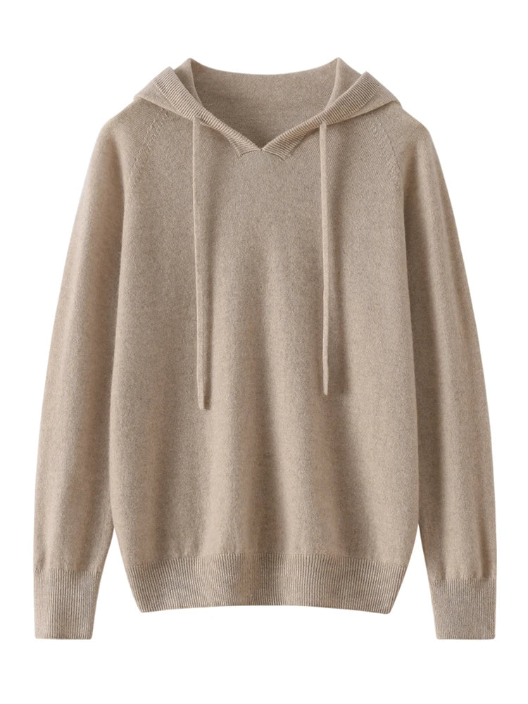Women's 100% Cashmere Hooded Sweater
