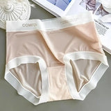 Women Ruffle Ice Silk Panties