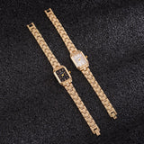 Luxury Square Gold Quartz Couple Watches