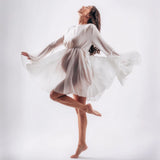 White Chiffon Maternity Photography Dress