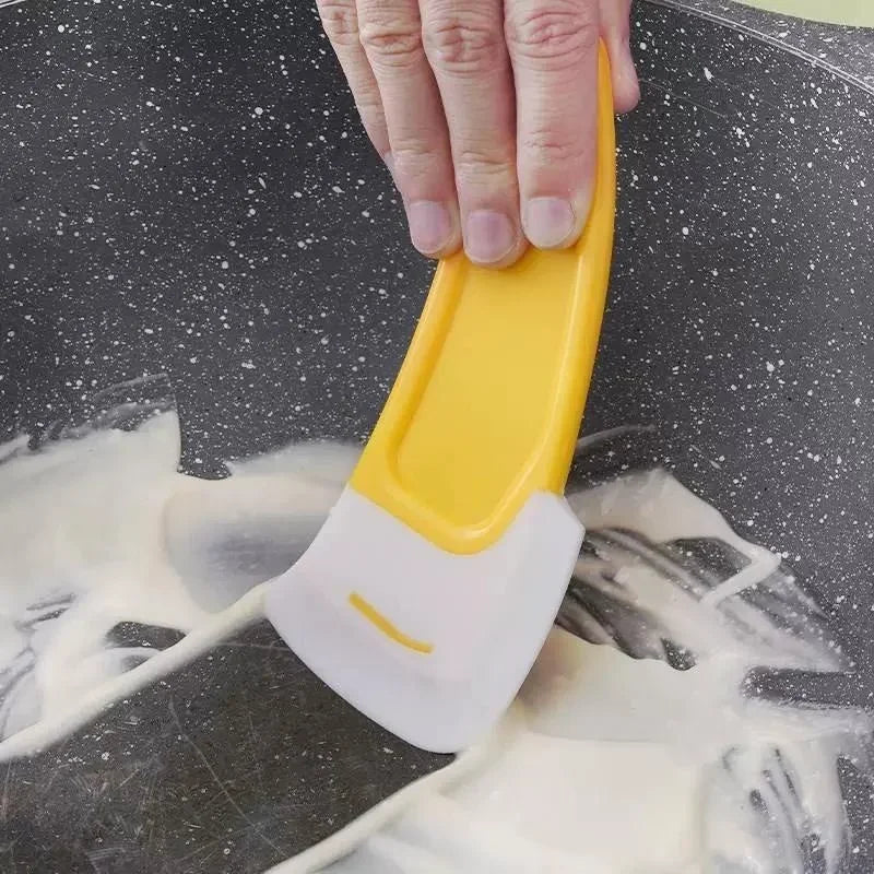 Kitchen Pan & Dish Cleaning Scraper – Soft Blade Brush