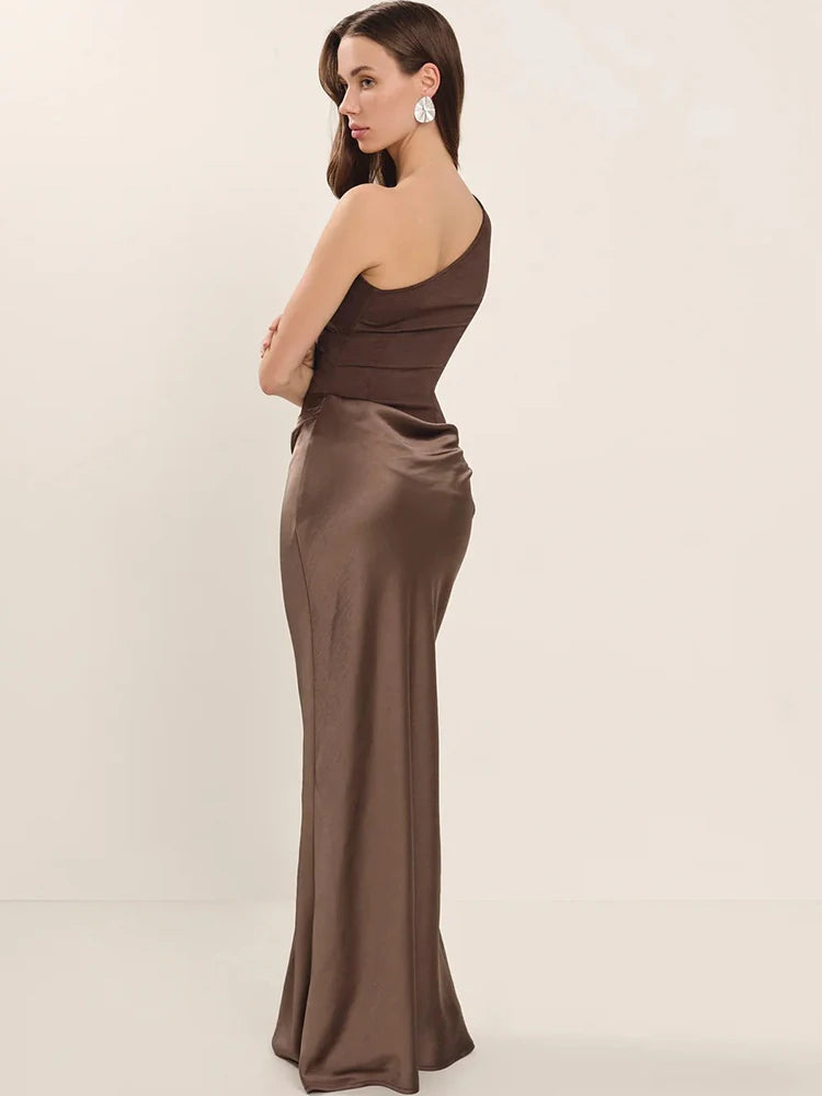 Luxe One-Shoulder Satin Gown