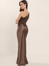 Luxe One-Shoulder Satin Gown