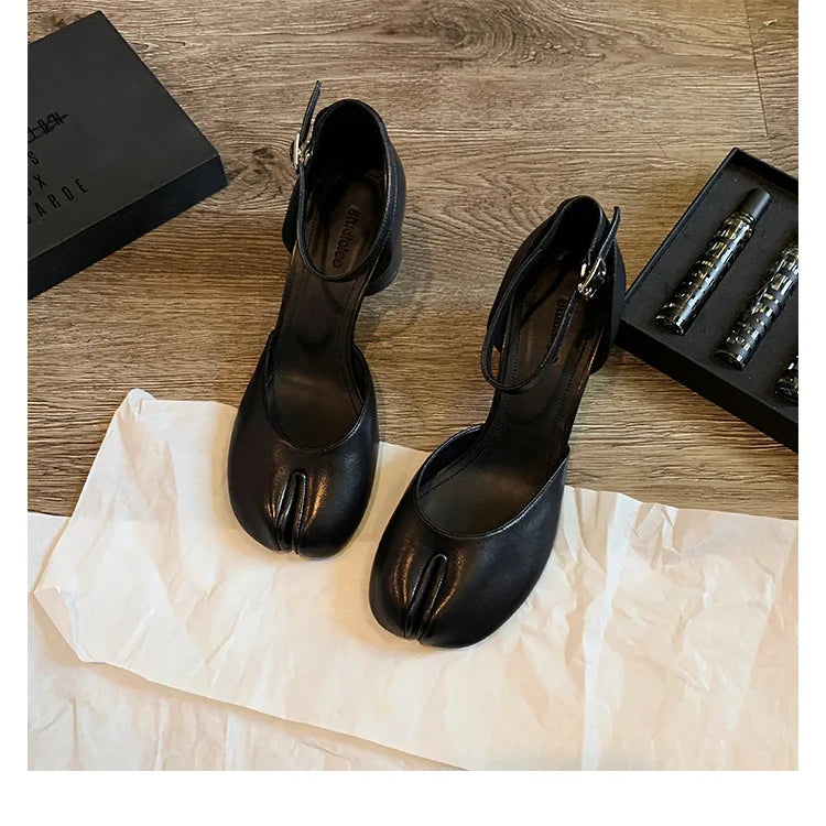Women’s Leather Square Toe High Heel Pumps