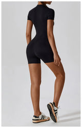 Women Summer Zipper Yoga Jumpsuit