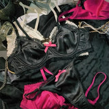 Women Ice Silk Bra Set