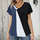 Women 3D Print V-Neck Tee