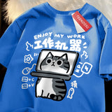 Men Oversize Japanese Print T-Shirt