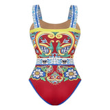 Vintage Print One Piece