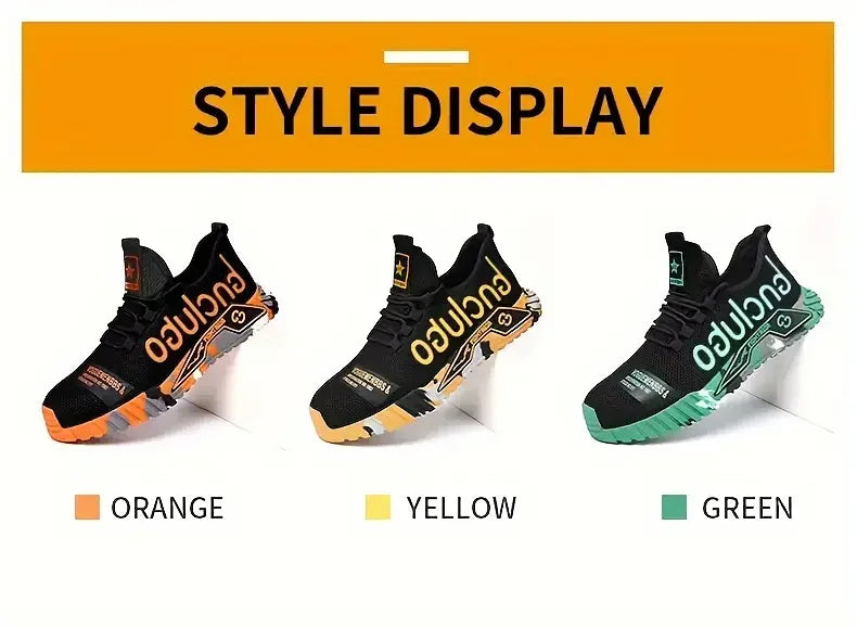 Men Anti-Puncture Reinforced Sole Safety Shoes