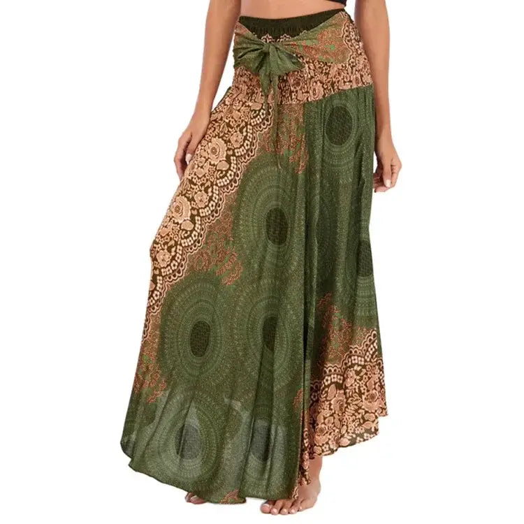 Women Vintage Plaid Button Midi Skirt