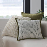 Floral Embroidered Cushion Cover
