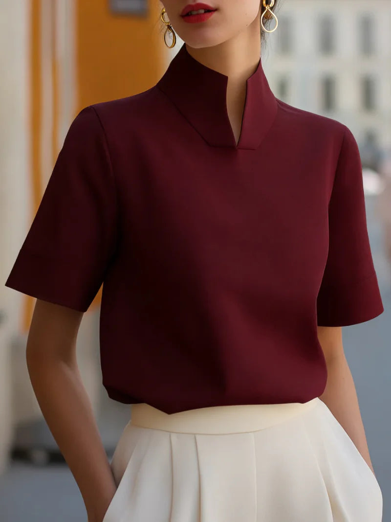 Grace Split Neck Office Blouse