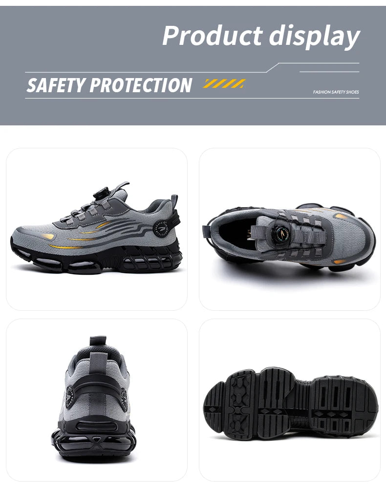 Men Rotating Button Safety Sneakers