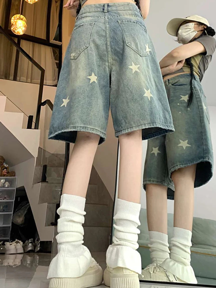 WashedMuse™ – Retro Wide Leg High Waist Denim Pants (Faded, Chic & Casual)