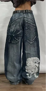 Retro Y2K Straight Baggy Denim Jeans