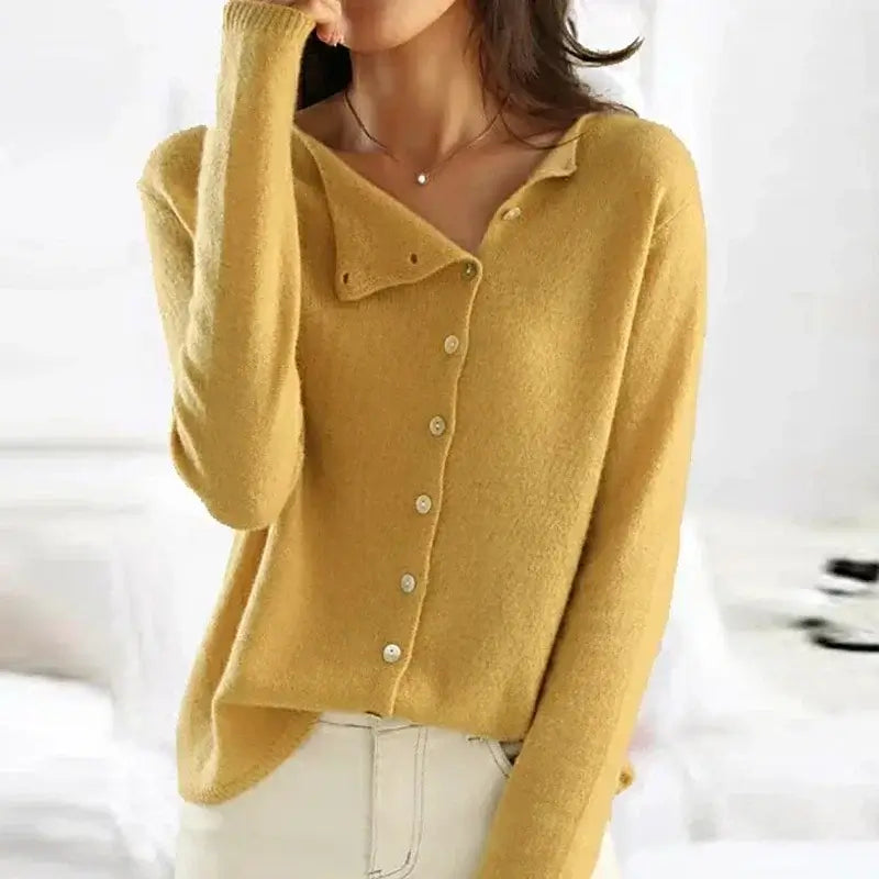 Women Elegant Button Knit Cardigan