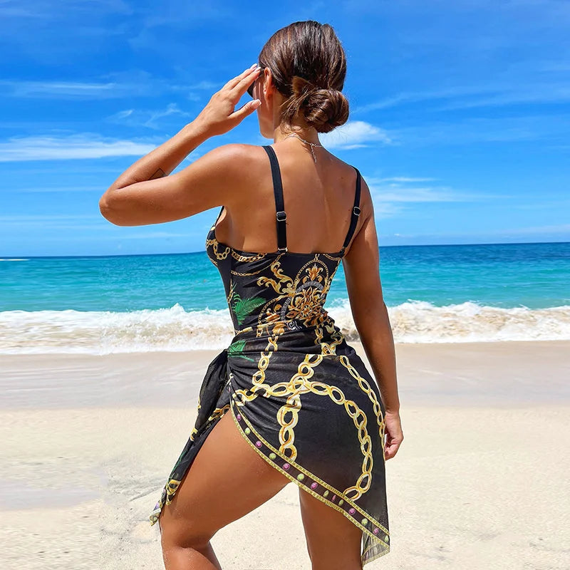 Printed Push-Up Swimsuit