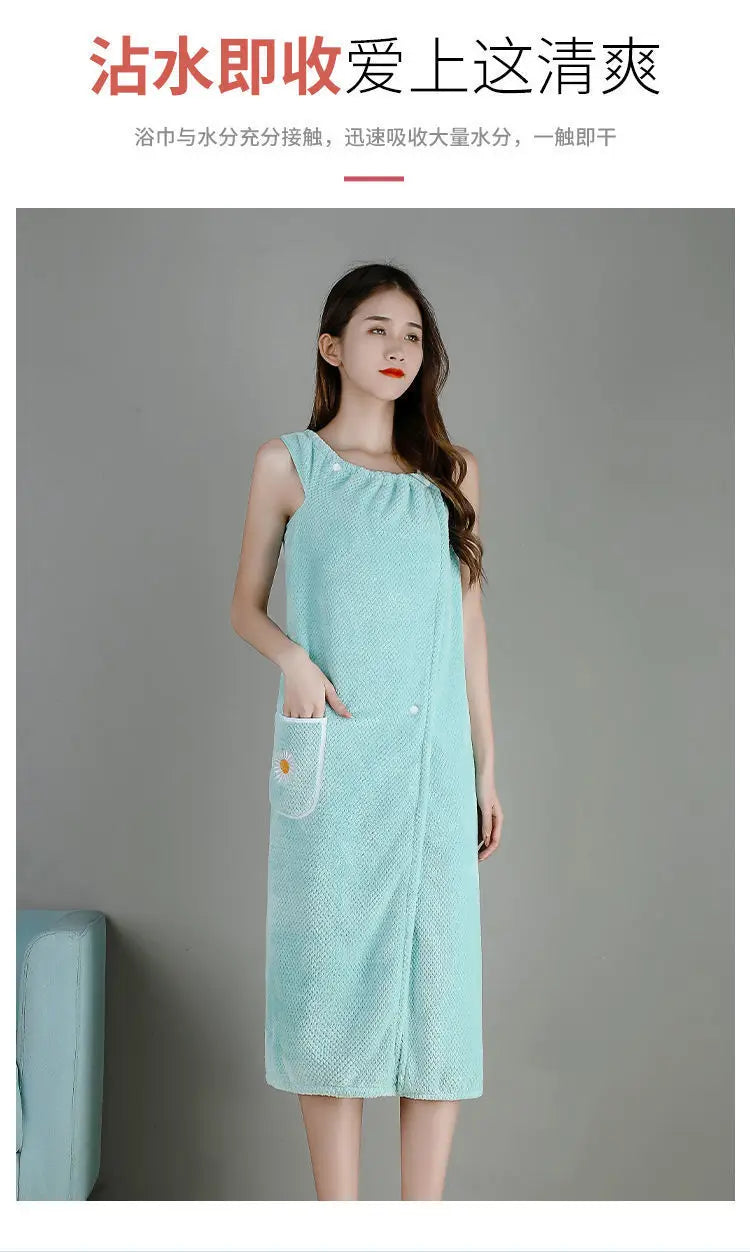 Cotton Wearable Bath Towel Wrap