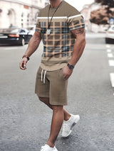 Men Digital Print Shorts Set