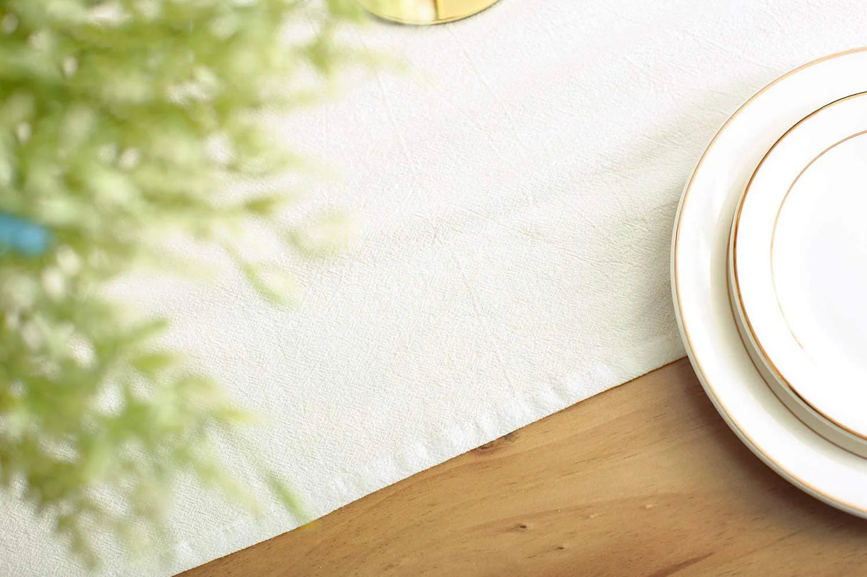 Cotton Sage Green Table Runner