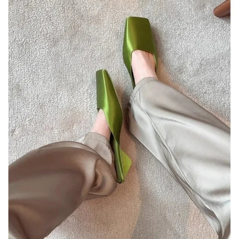 Women’s Satin Low Heel Mules