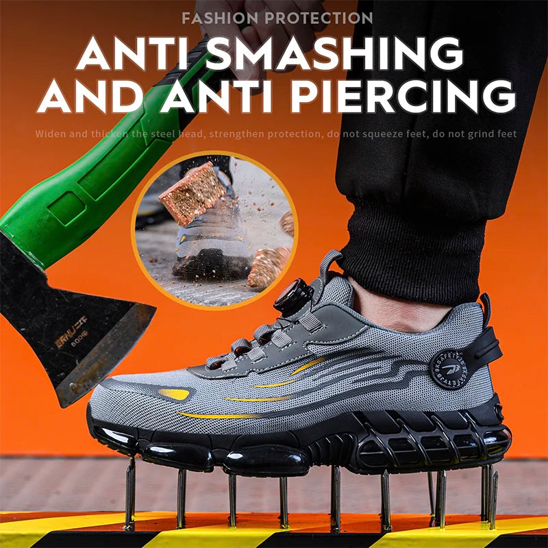 Men Rotating Button Safety Sneakers
