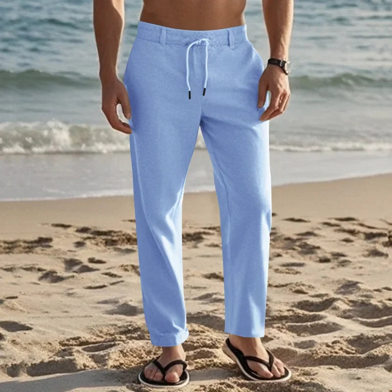 Men Cotton Linen Straight Pants