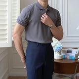 Men Stripe Polo Shirt