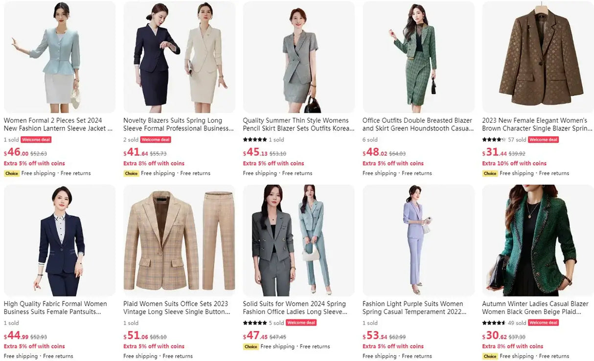 Women Business Work Skirt Suit