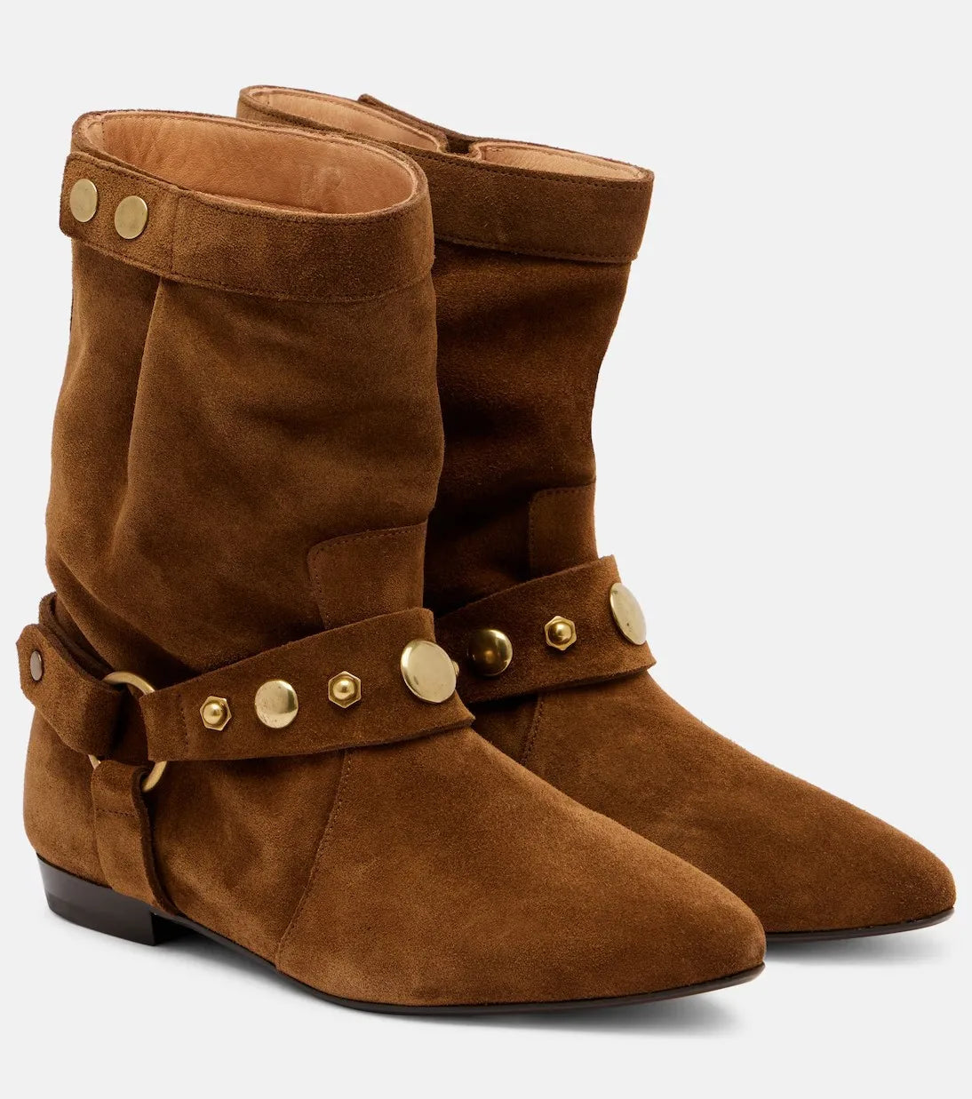 Women Rivet Embellished Ankle Boots – Casual Pointed Toe Suede