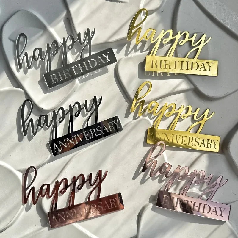 Happy Birthday Acrylic Cake Topper