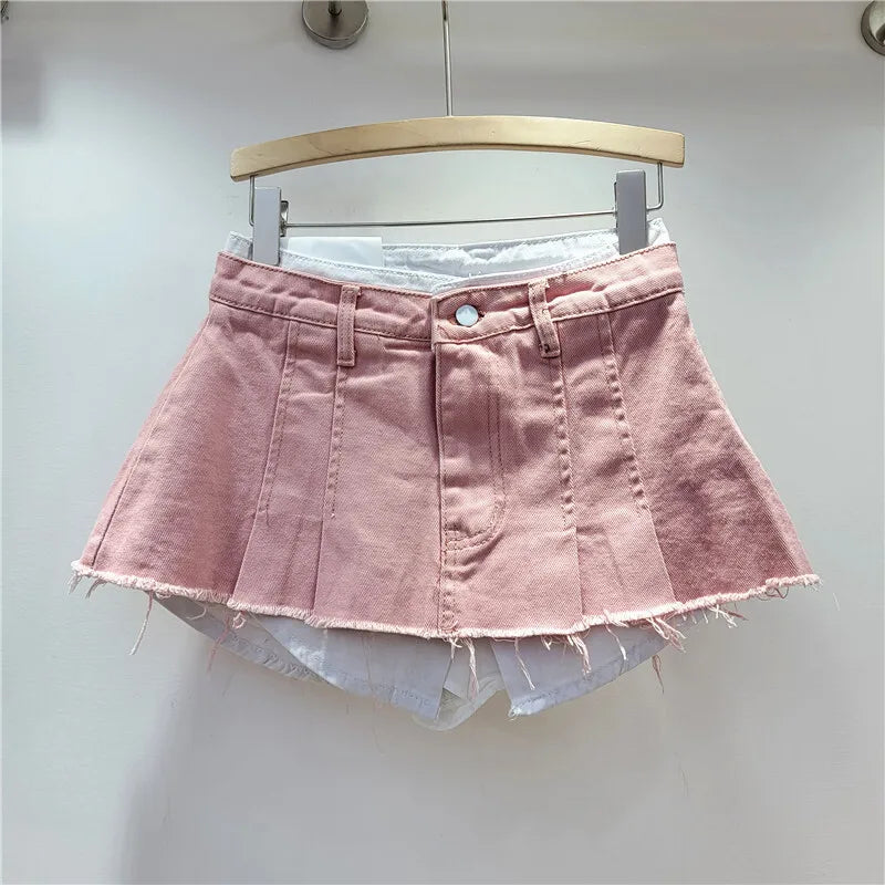 LayerEdge™ – Irregular Two-Piece Denim Skirt (Autumn Trendy A-line)